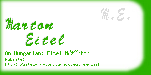 marton eitel business card